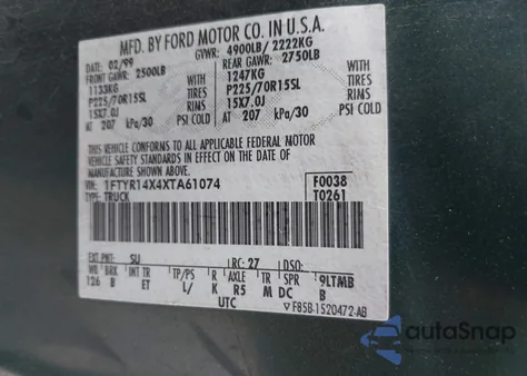 1999 Ford Ranger Xlt from USA, damaged, VIN 1FTYR14X4XTA61074